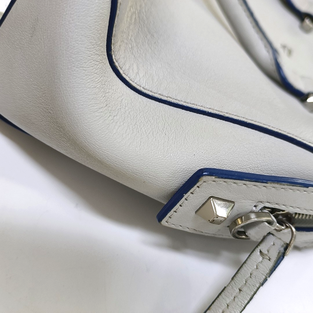 MCM ELLA Light Blue Leather Single Shoulder Bag Silver Hardware Removable shoulder strap-(SKU)-934712148