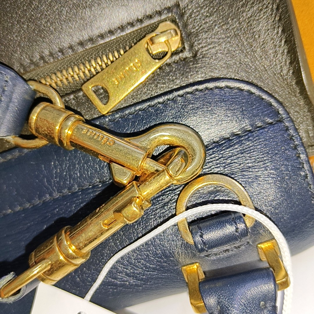 CELINE TRAPEZE Medium size Multicolor Cowhide Hammock Bag Single Shoulder Bag Handbag Golden hardware Removable shoulder strap-(SKU)-938678386