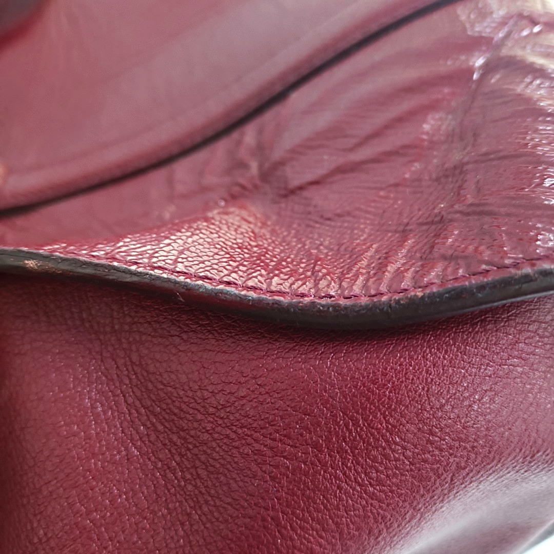 BURBERRY Dinton Red Cowhide Tote Bag Golden hardware-(SKU)-944819144