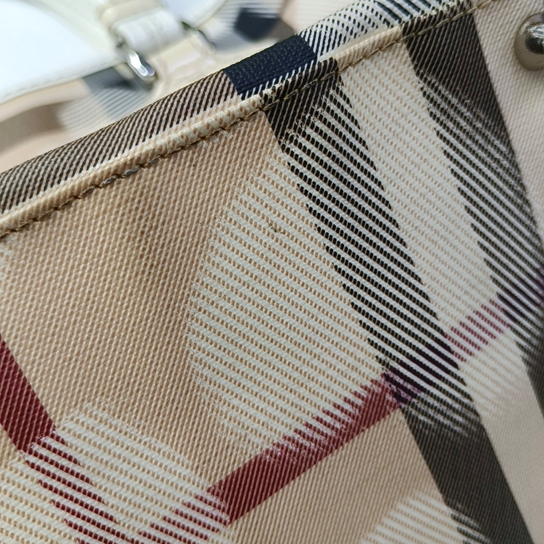 BURBERRY Tote bag Khaki Coated Canvas Printed Tote Bag Single Shoulder Bag Silver Hardware-(SKU)-958529166