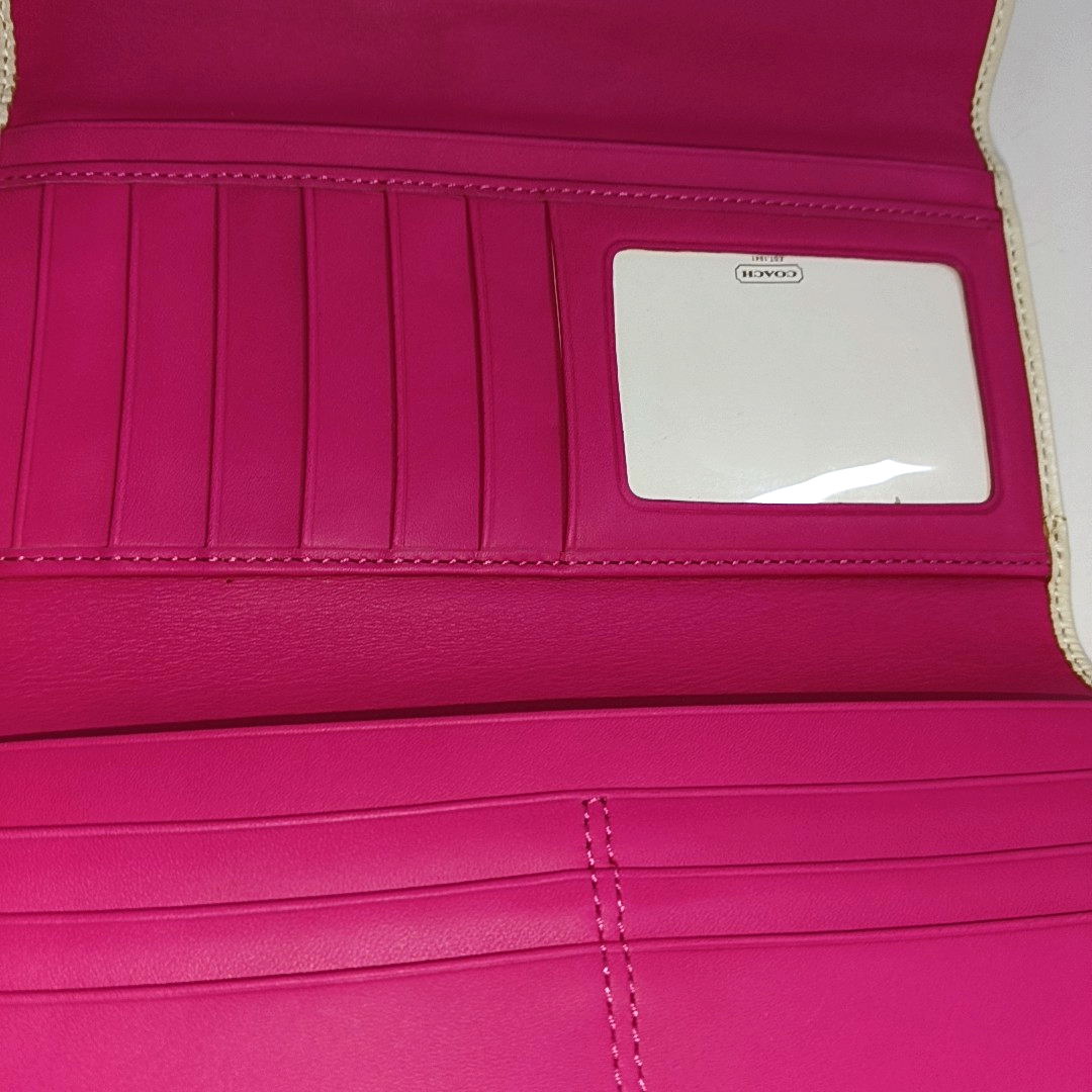 COACH Pink Leather Embossed Handbag Silver Hardware Vintage model-(SKU)-935675321