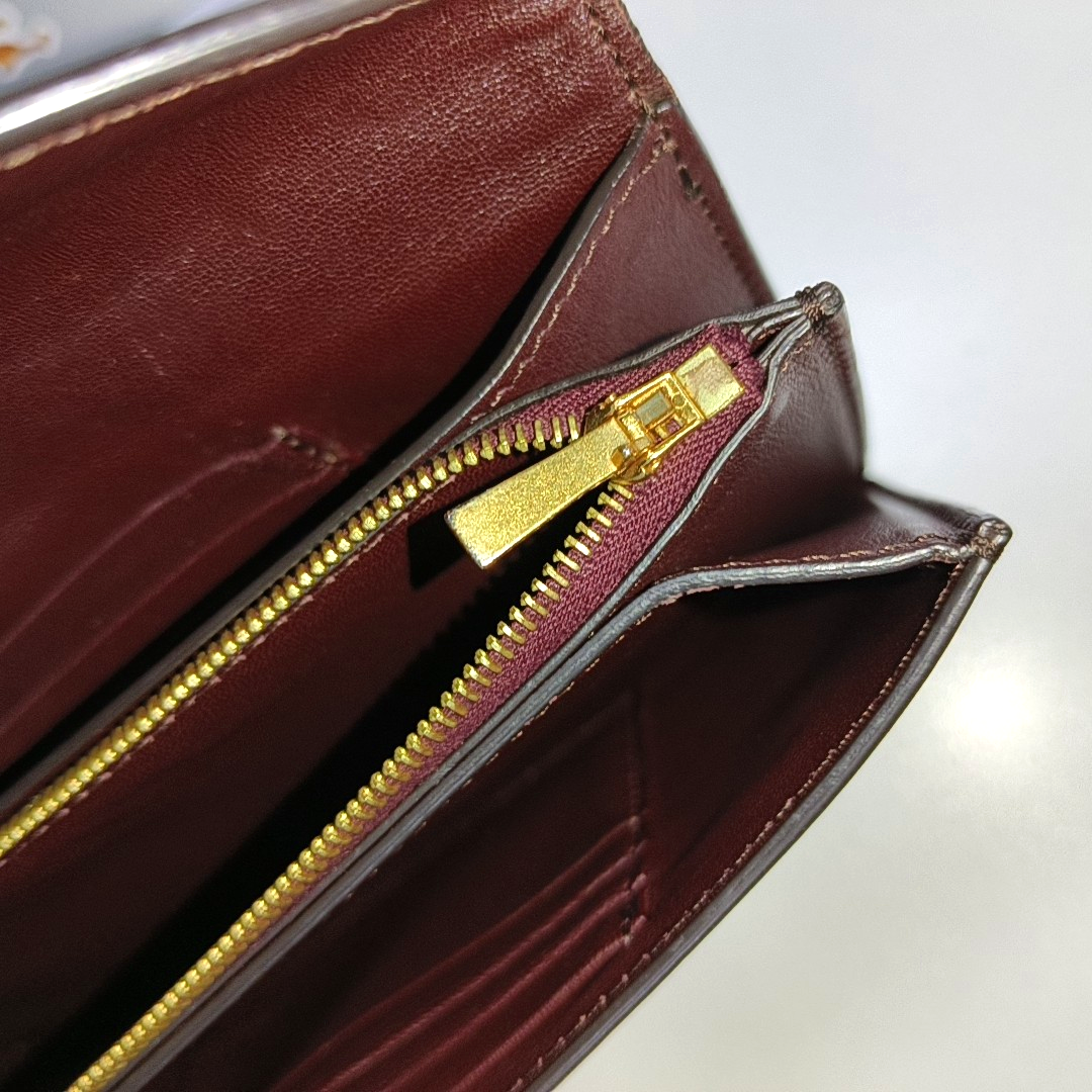 CELINE POCKET Two-Tone Cowhide Wallet Silver Hardware-(SKU)-14329561