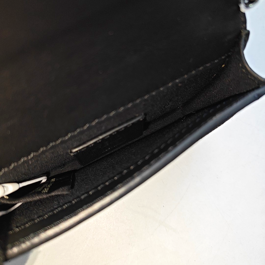 FENDI Baguette mini Black织物双F提花钱包 Silver Hardware-(SKU)-948893473