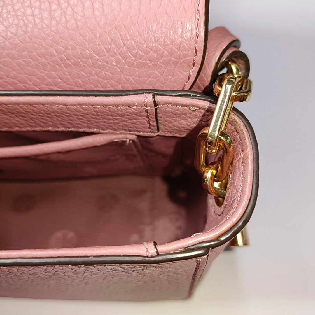 TORY BURCH Thea Red Bean Color Leather Quilted Fringe Single Shoulder Bag Crossbody Bag Golden hardware-(SKU)-938683728