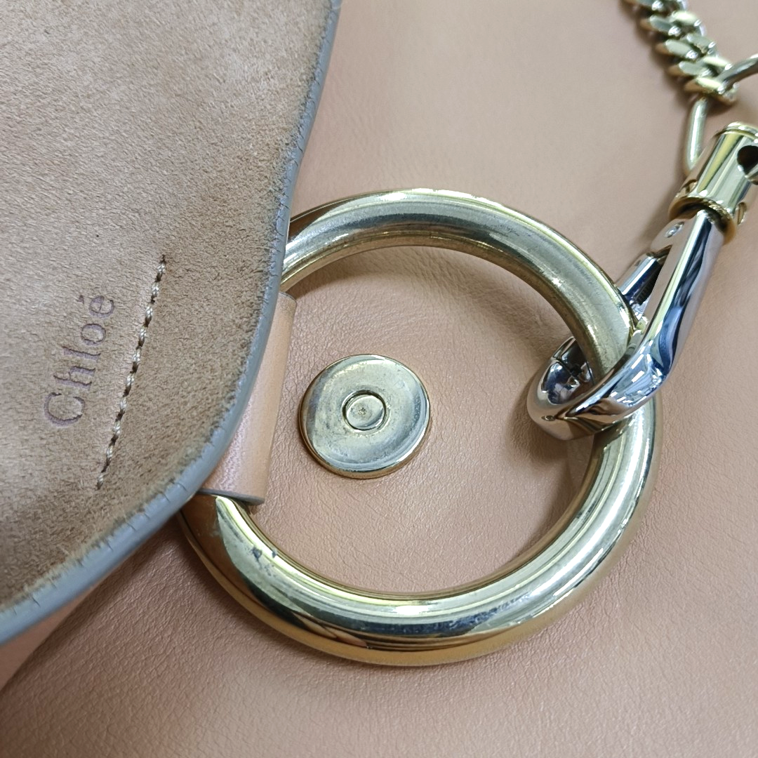 Chloé Faye Medium size Orange Suede Leather Single Shoulder Bag Golden hardware Removable shoulder strap-(SKU)-950948010