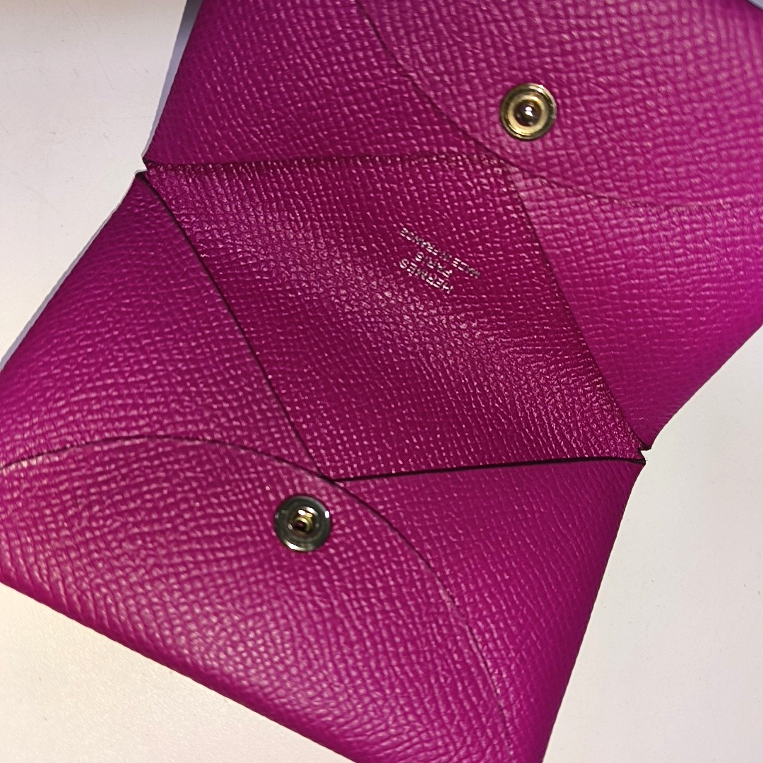 HERMÈS Calvi Magnolia PinkEpsom牛皮卡包 Silver Hardware Astamp-(SKU)-937045587