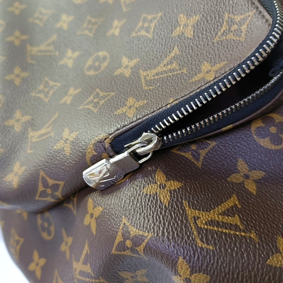 LOUIS VUITTON ZACK Medium Brown Coated Canvas Monogram Backpack Tote Bag Silver Hardware-(SKU)-965082946
