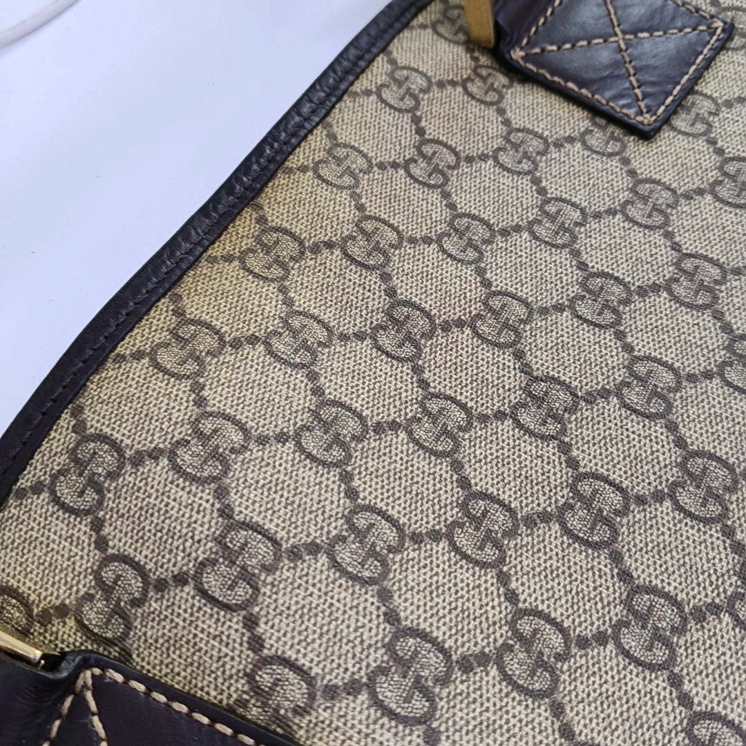 GUCCI GG Imprime Ebony Coated Canvas Monogram Single Shoulder Bag Golden hardware-(SKU)-959825887