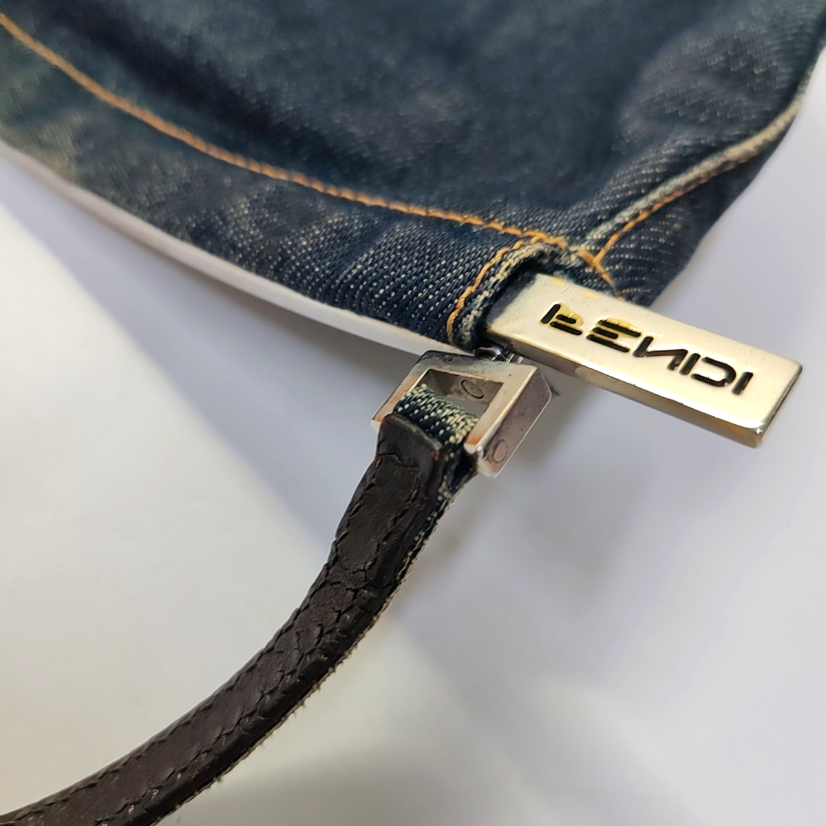 FENDI Dark blue denim single shoulder bag crossbody Silver Hardware-(SKU)-944960324