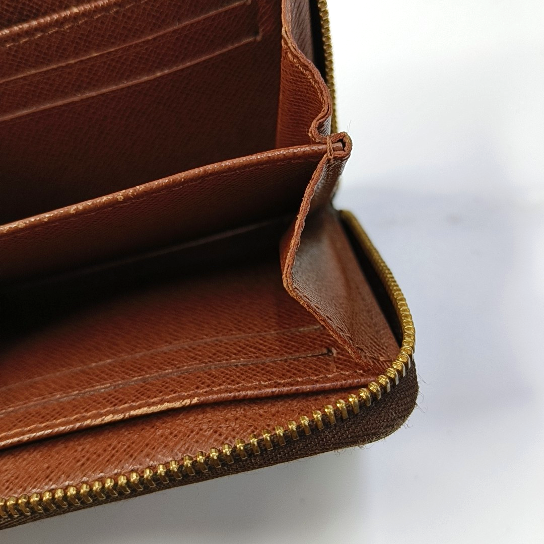 LOUIS VUITTON Brown coated canvas vintage wallet Golden hardware Complete Accessories-(SKU)-959923141
