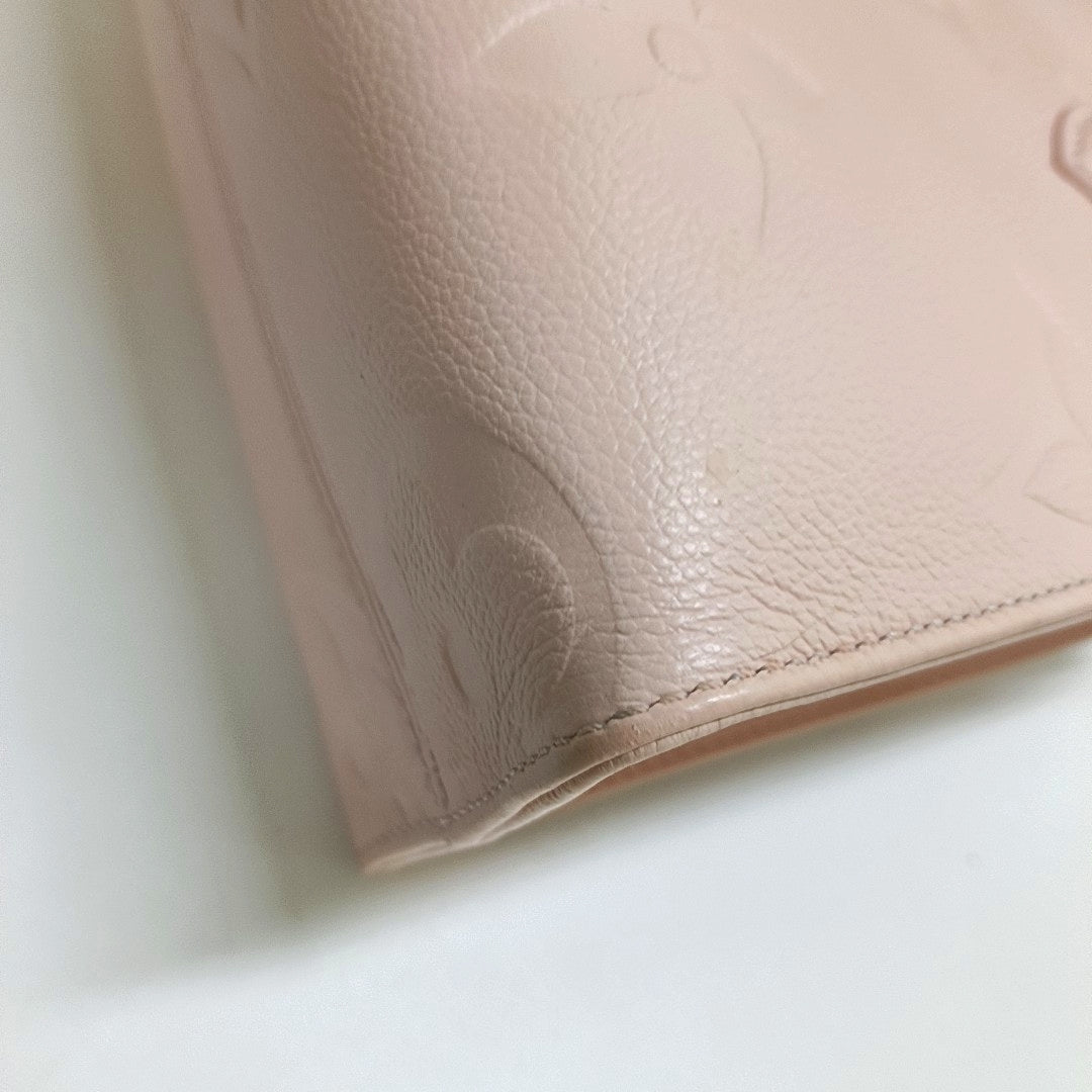 LOUIS VUITTON ONTHEGO Small Light Pink Calfskin Monogram Embossed Jungle Bag Single Shoulder Bag Handbag Detachable Strap-(SKU)-966381048