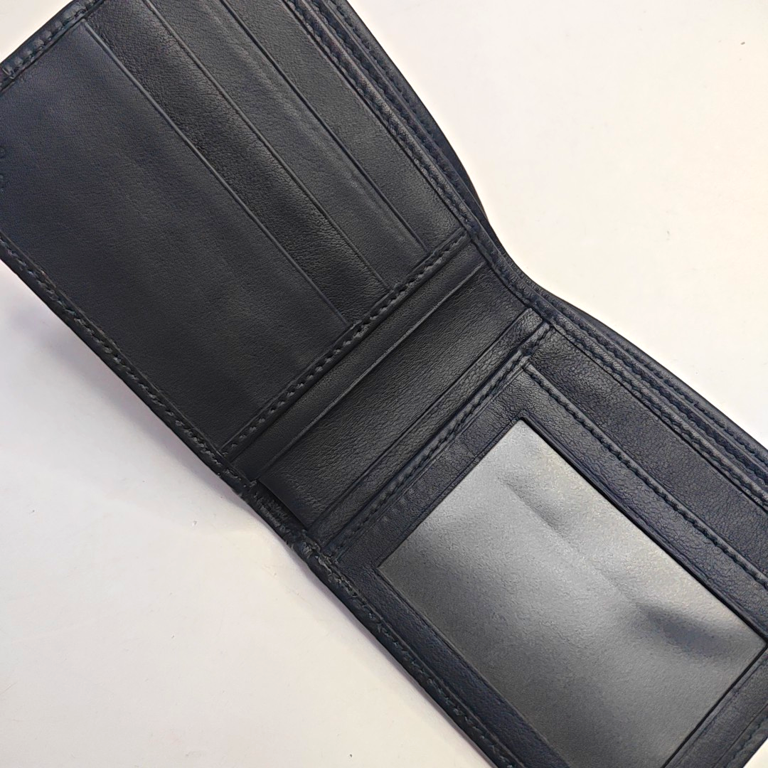 GUCCI Dark blue leather old-favorite textured wallet-(SKU)-945235546