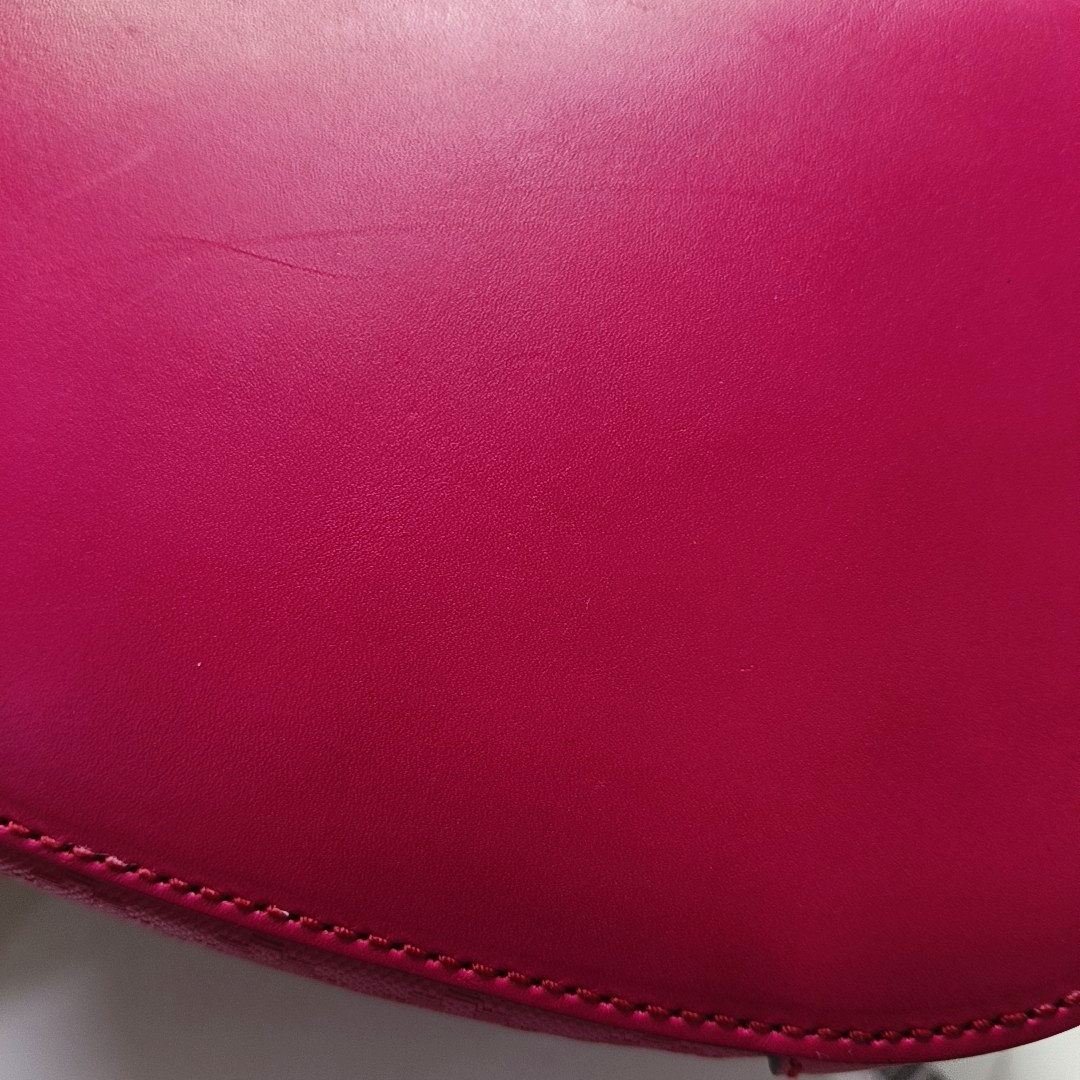 GUCCI Diamante Fuchsia Leather Patchwork Crossbody Shoulder Bag Golden hardware-(SKU)-956229075
