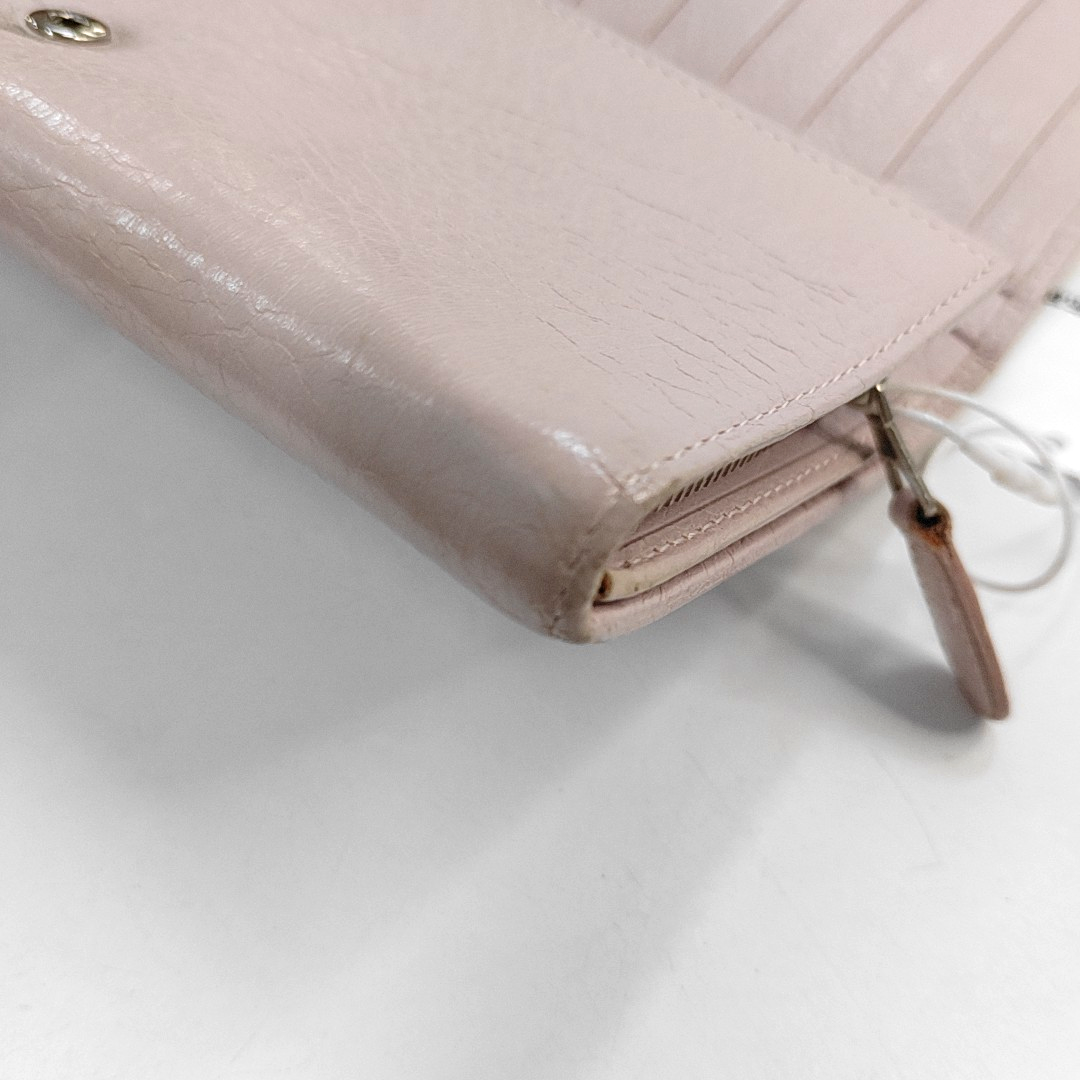 BALENCIAGA Classic City Light Pink Lamb Leather Stud Biker Wallet Silver Hardware-(SKU)-954228884