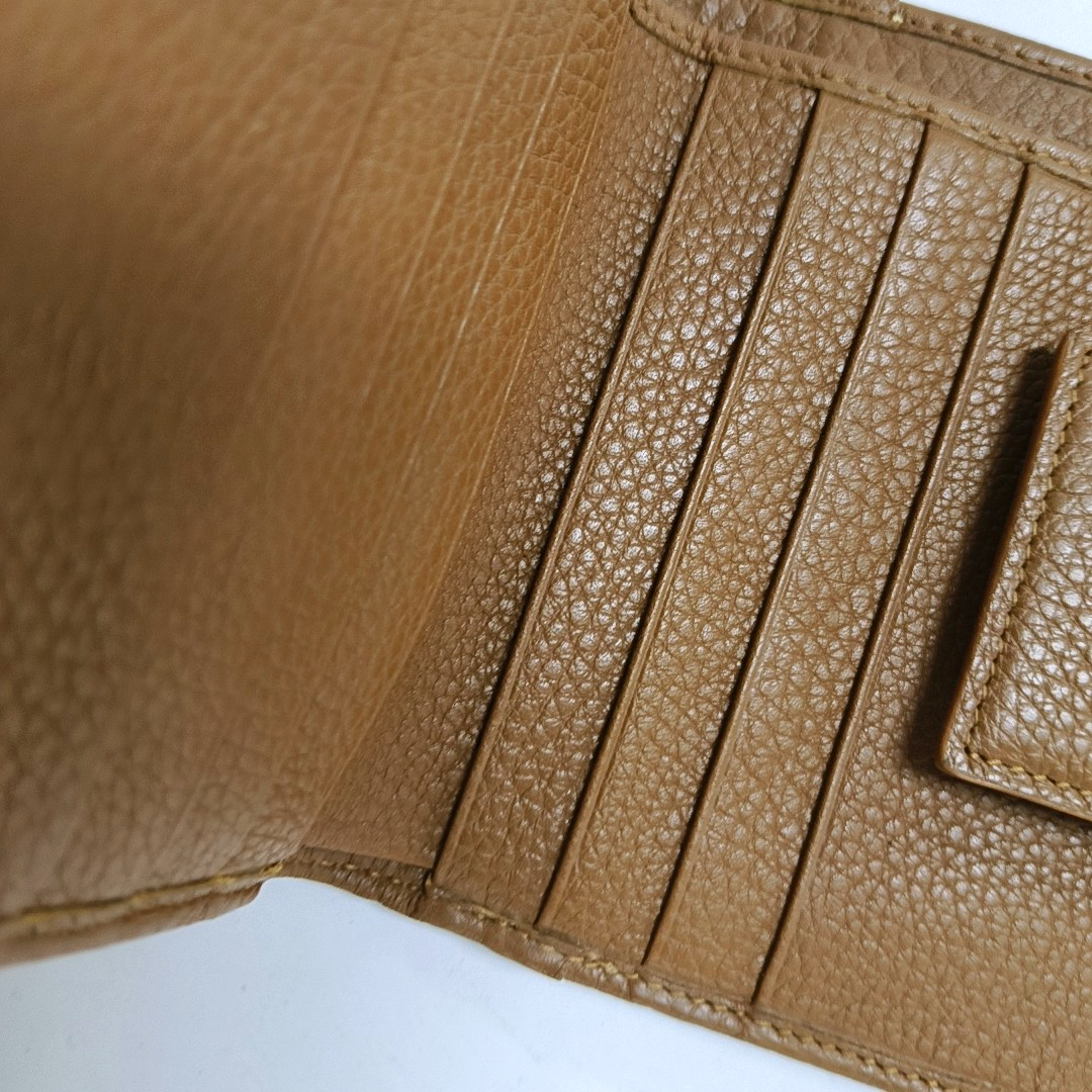 BVLGARI Khaki Fabric Money Clip Wallet Golden hardware-(SKU)-947976737