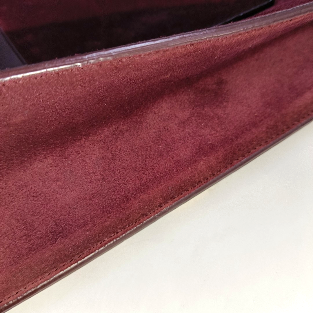 YSL VINTAGE BETTY Burgundy suede leather single shoulder bag crossbody bag Golden hardware-(SKU)-14285934