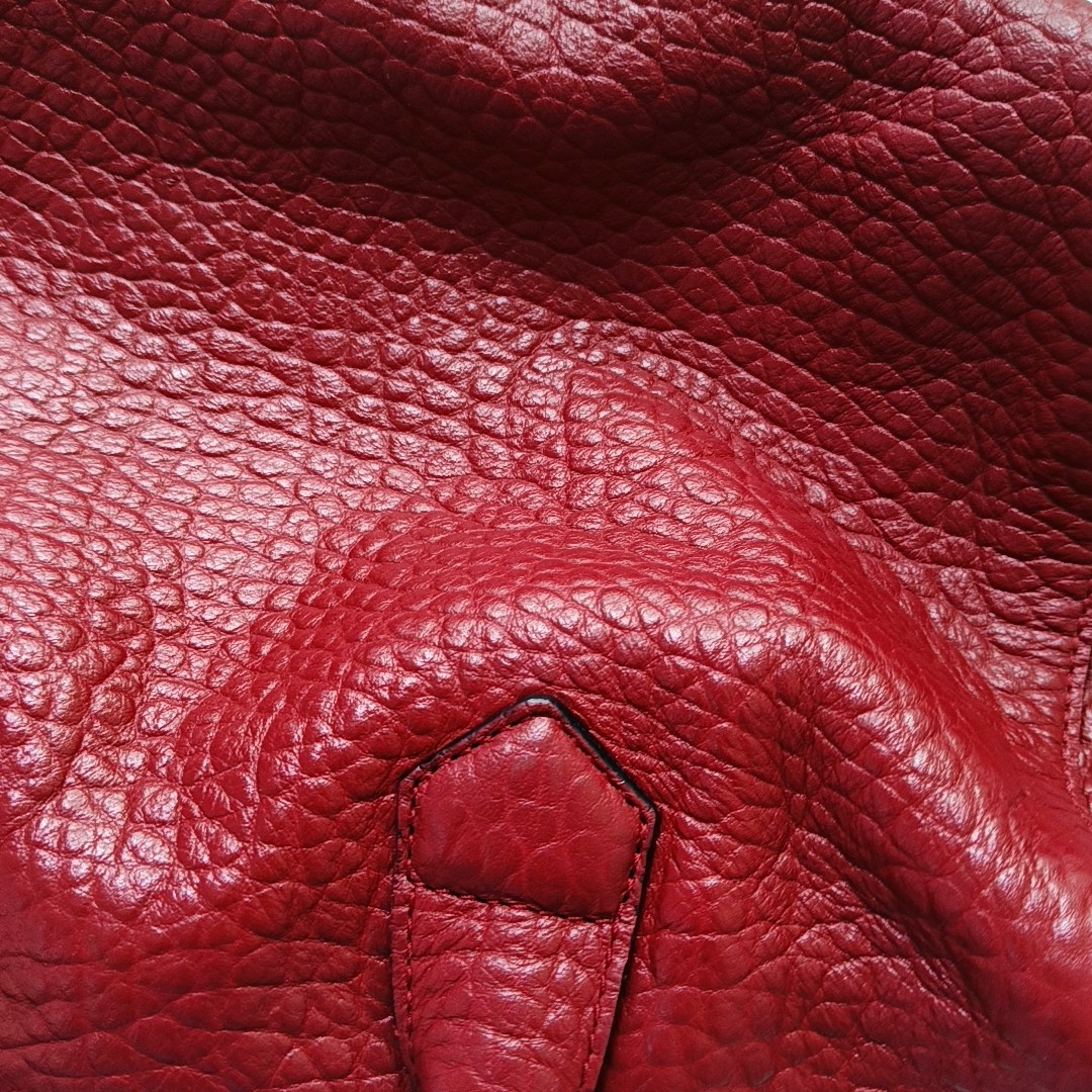 BURBERRY Red Cowhide Embossed Single Shoulder Bag Handbag Crossbody Golden hardware Removable shoulder strap-(SKU)-955432116