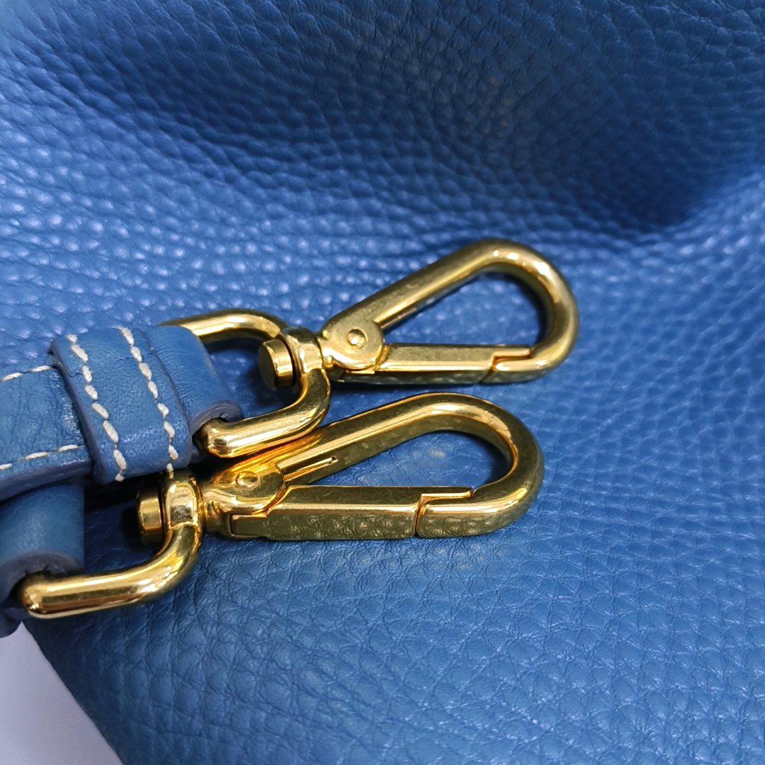 PRADA Tote bag Blue Cowhide Logo Shoulder Bag Handbag Golden hardware Removable shoulder strap-(SKU)-957689174