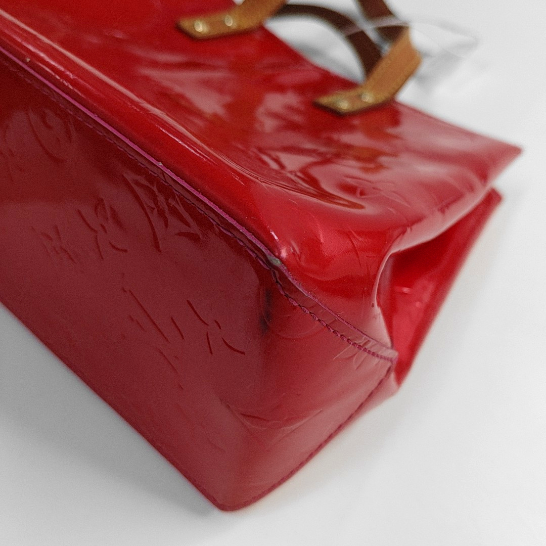 LOUIS VUITTON READE Small size Red Patent Leather Embossed Handbag Golden hardware-(SKU)-943110469
