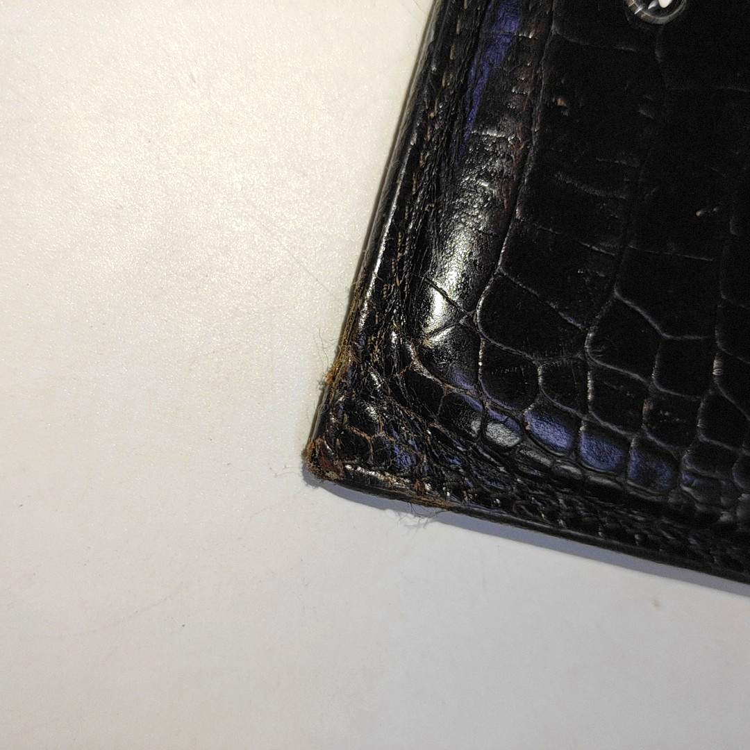 MONTBLANC Black Leather Textured Card Case Silver Hardware-(SKU)-938883863