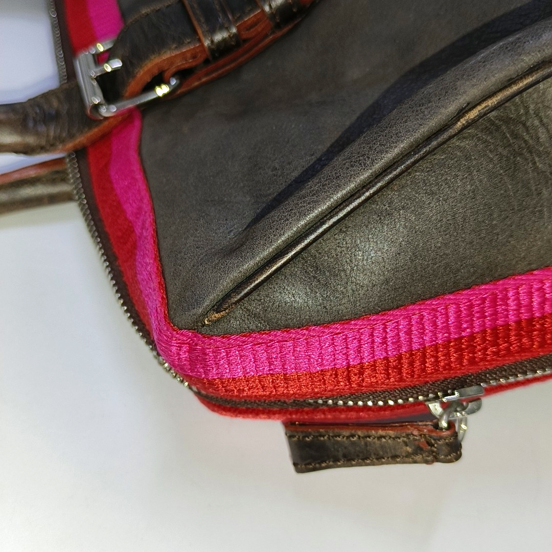 LOEWE Tote bag Dark Brown Leather Handbag Silver Hardware shoulder straps-(SKU)-938692603