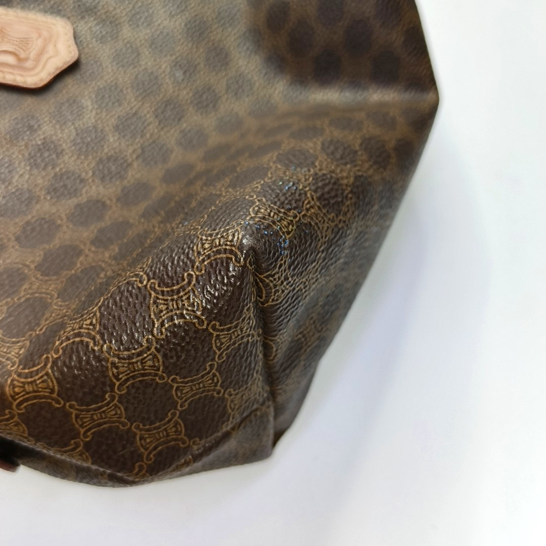 CELINE Brown Coated Canvas Triumph Clutch Golden hardware-(SKU)-950486947