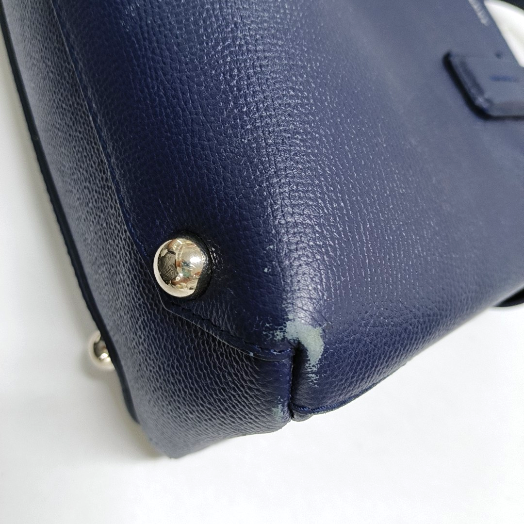 BURBERRY The Banner Small size Navy Blue Cowhide Shoulder Bag Tote Crossbody Silver Hardware-(SKU)-950330080
