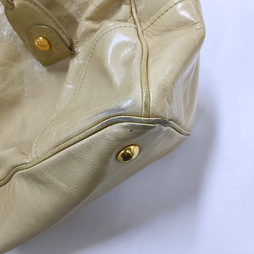 Miu Miu Tote bag Yellow Cowhide Single Shoulder Handbag Crossbody Bag Golden hardware Removable shoulder strap-(SKU)-958319831