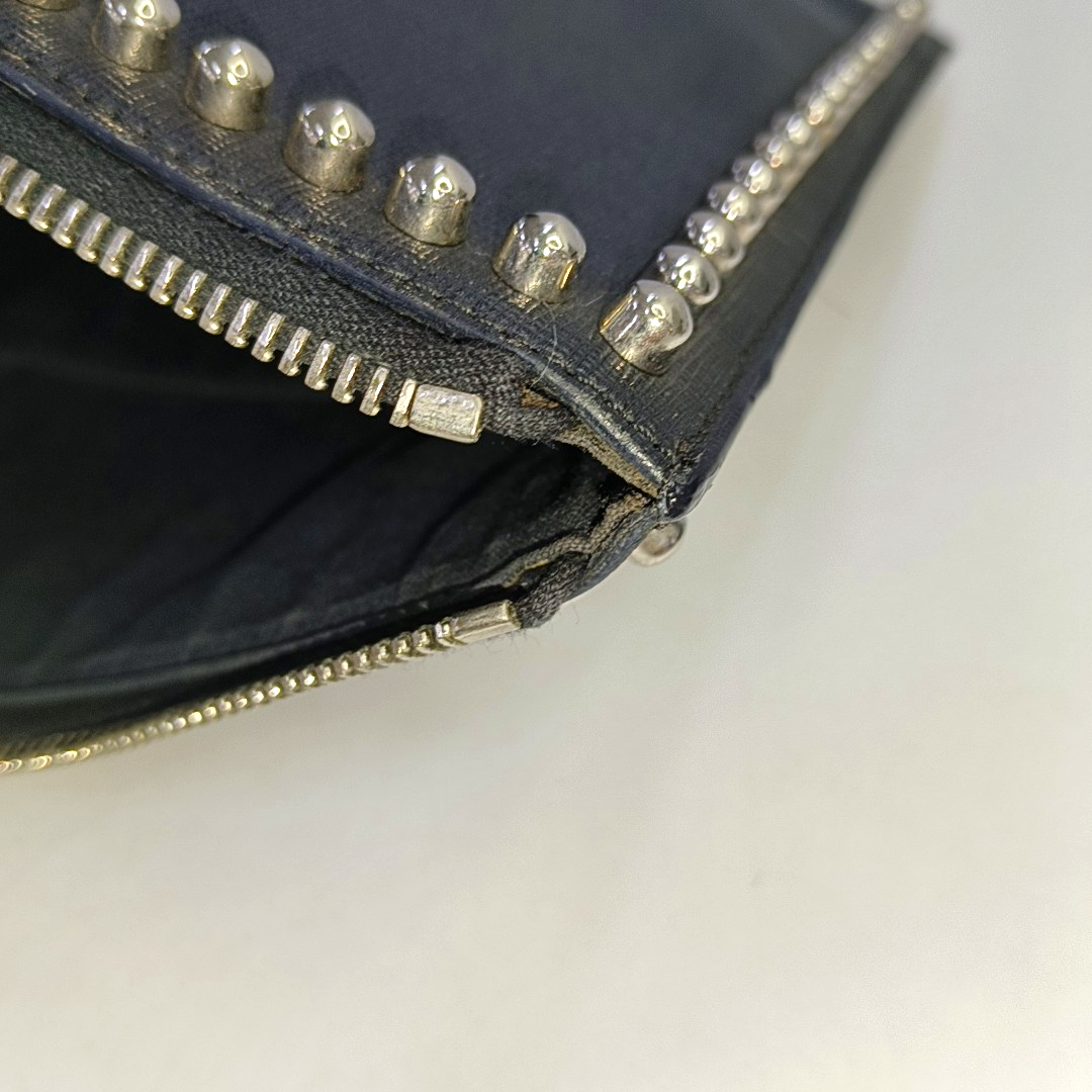 FENDI Karlito Black Leather Studs Handbag Silver Hardware-(SKU)-947968745