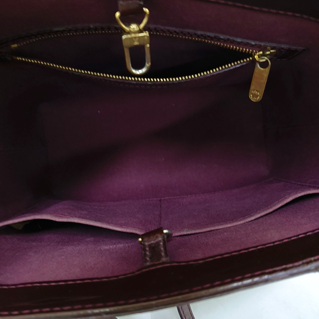 LOUIS VUITTON AVALON Large size Burgundy Cowhide Monogrammed Single Shoulder Handbag Golden hardware-(SKU)-959058855