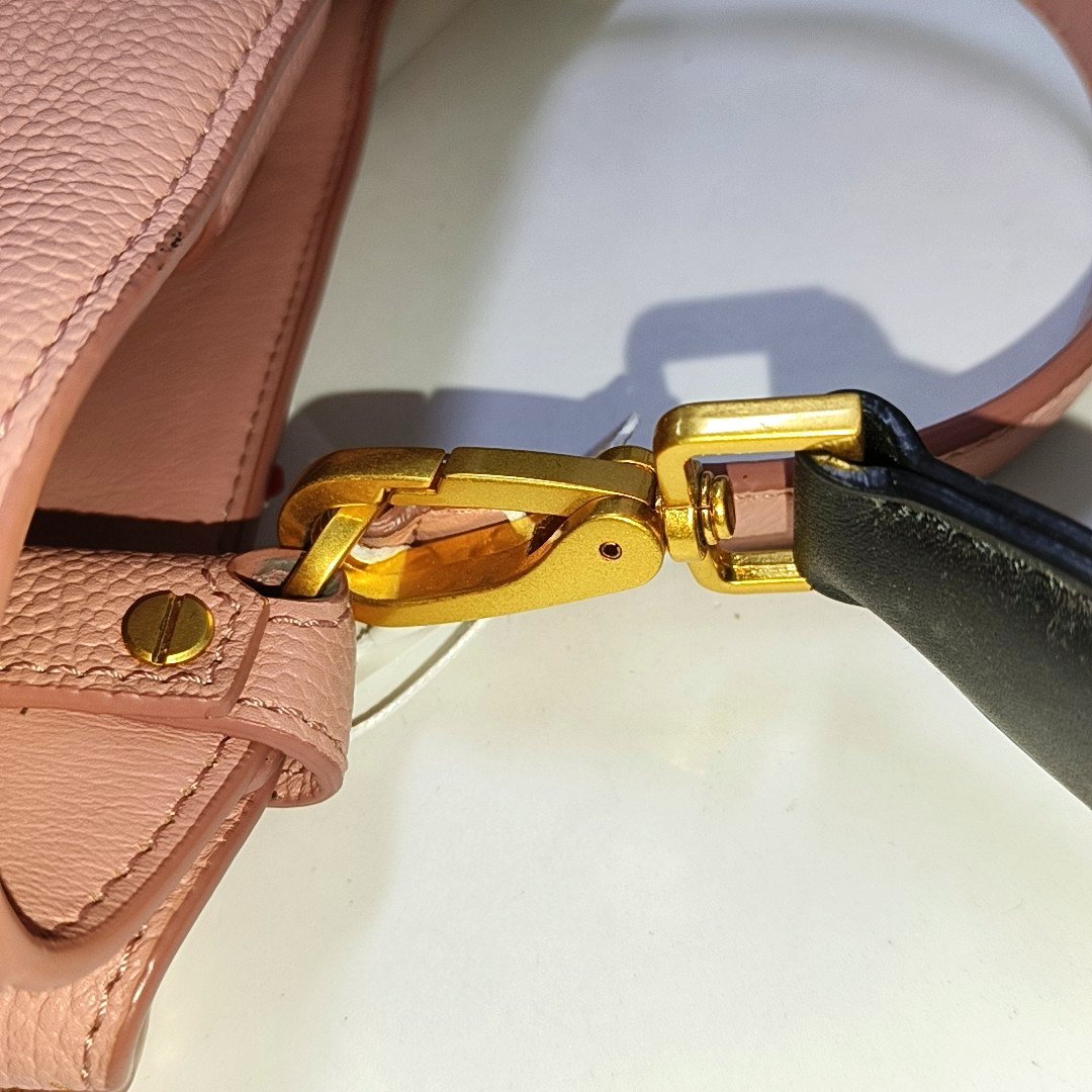 MCM Tote bag Pink Leather Studs Single Shoulder Bag Tote Bag Golden hardware Removable shoulder strap-(SKU)-944137906