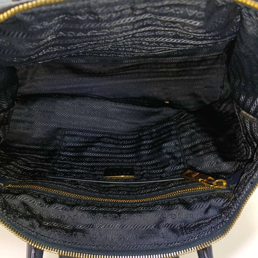 PRADA Tote bag Navy Nylon Logo Crossbody Bag Handbag Single Shoulder Bag Golden hardware-(SKU)-953507346