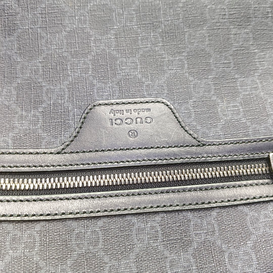 GUCCI Black Coated Canvas Monogram Crossbody Bag Single Shoulder Bag Ruthenium color hardware-(SKU)-957797586