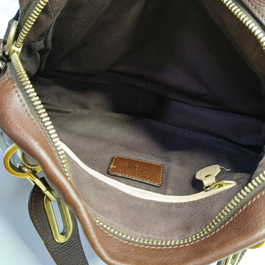 Chloé Paraty Medium size Brown cowhide crossbody bag shoulder bag tote bag Golden hardware Removable shoulder strap-(SKU)-960236363