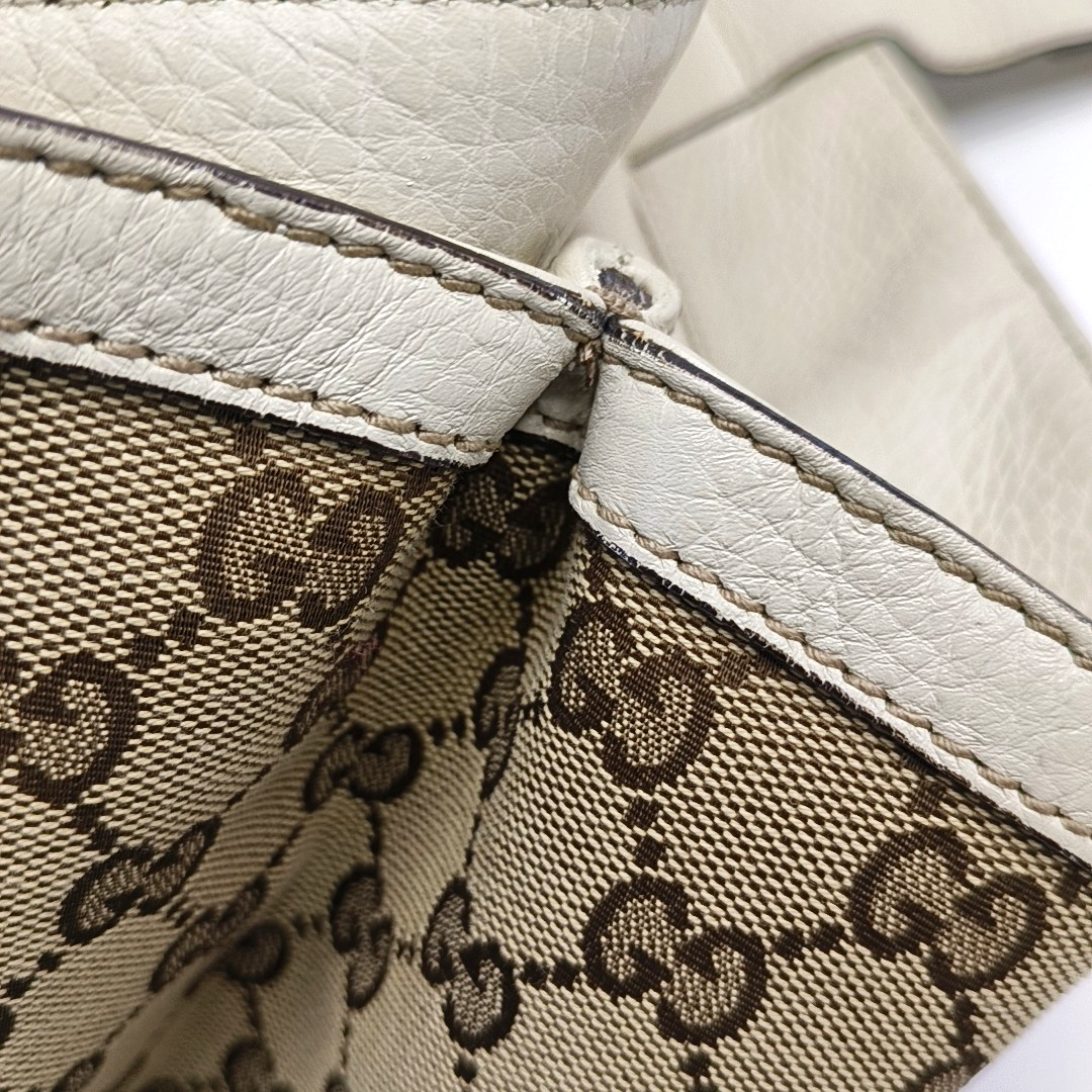 GUCCI Bamboo 1947 Brown canvas monogram bamboo bag handbag Golden hardware-(SKU)-957532877
