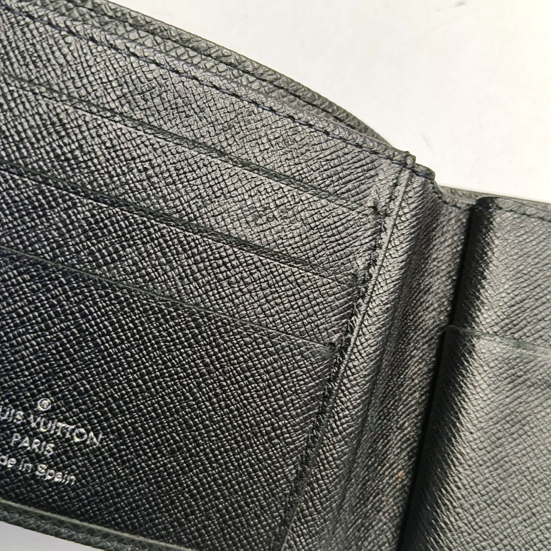 LOUIS VUITTON AMERIGO Black Cowhide Wallet Silver Hardware-(SKU)-951116576