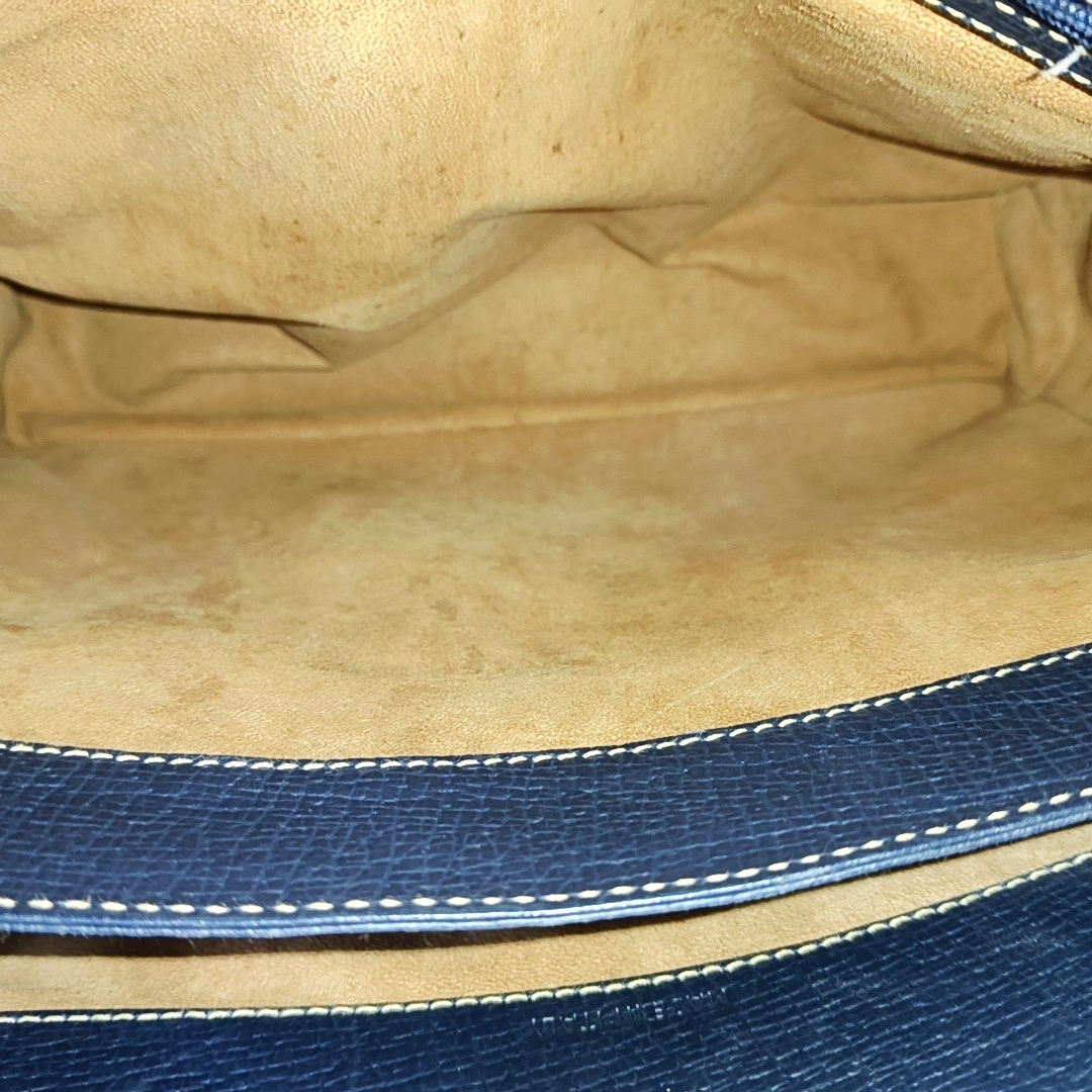 LOEWE Dark Blue Cowhide Single Shoulder Bag Handbag Golden hardware-(SKU)-954940075