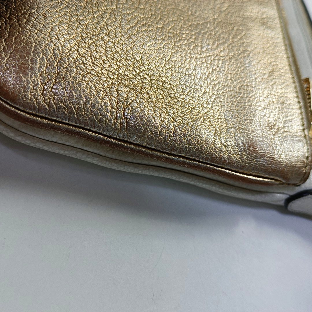 Miu Miu White Leather Crossbody Bag Golden hardware Removable shoulder strap-(SKU)-945458940