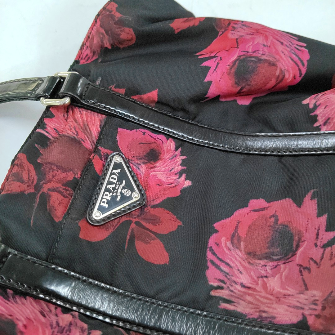 PRADA Tote bag Red Nylon Handbag Silver Hardware-(SKU)-951326942