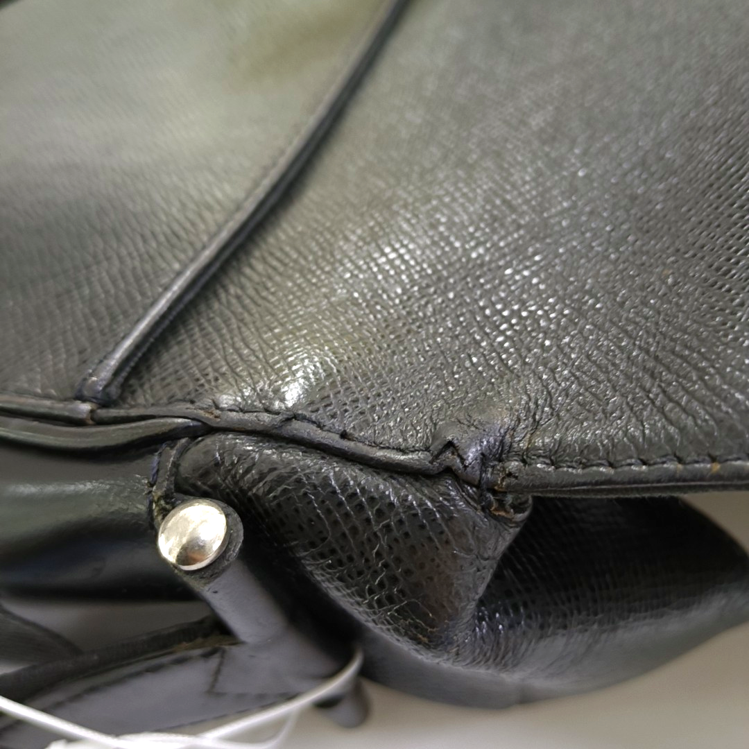 LOUIS VUITTON YARANGA Black Leather Embossed Single Shoulder Bag Tote Silver Hardware-(SKU)-942031838