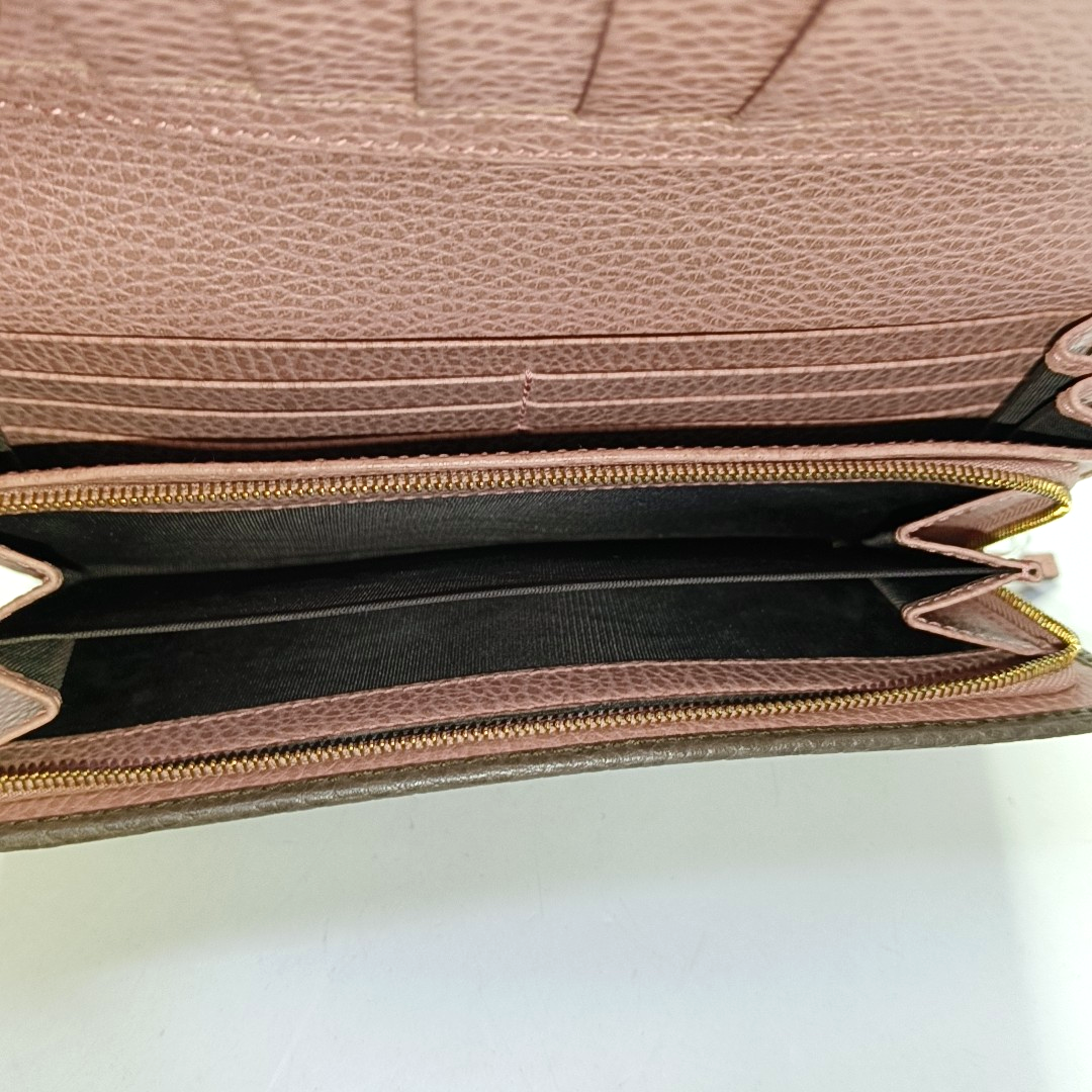 GUCCI Swing Elephant Gray Cowhide Wallet Golden hardware-(SKU)-951312707
