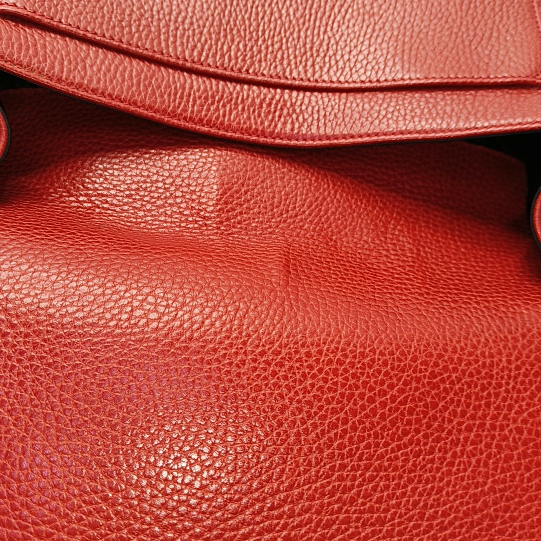CELINE Red Leather Crossbody Bag Golden hardware-(SKU)-959494313