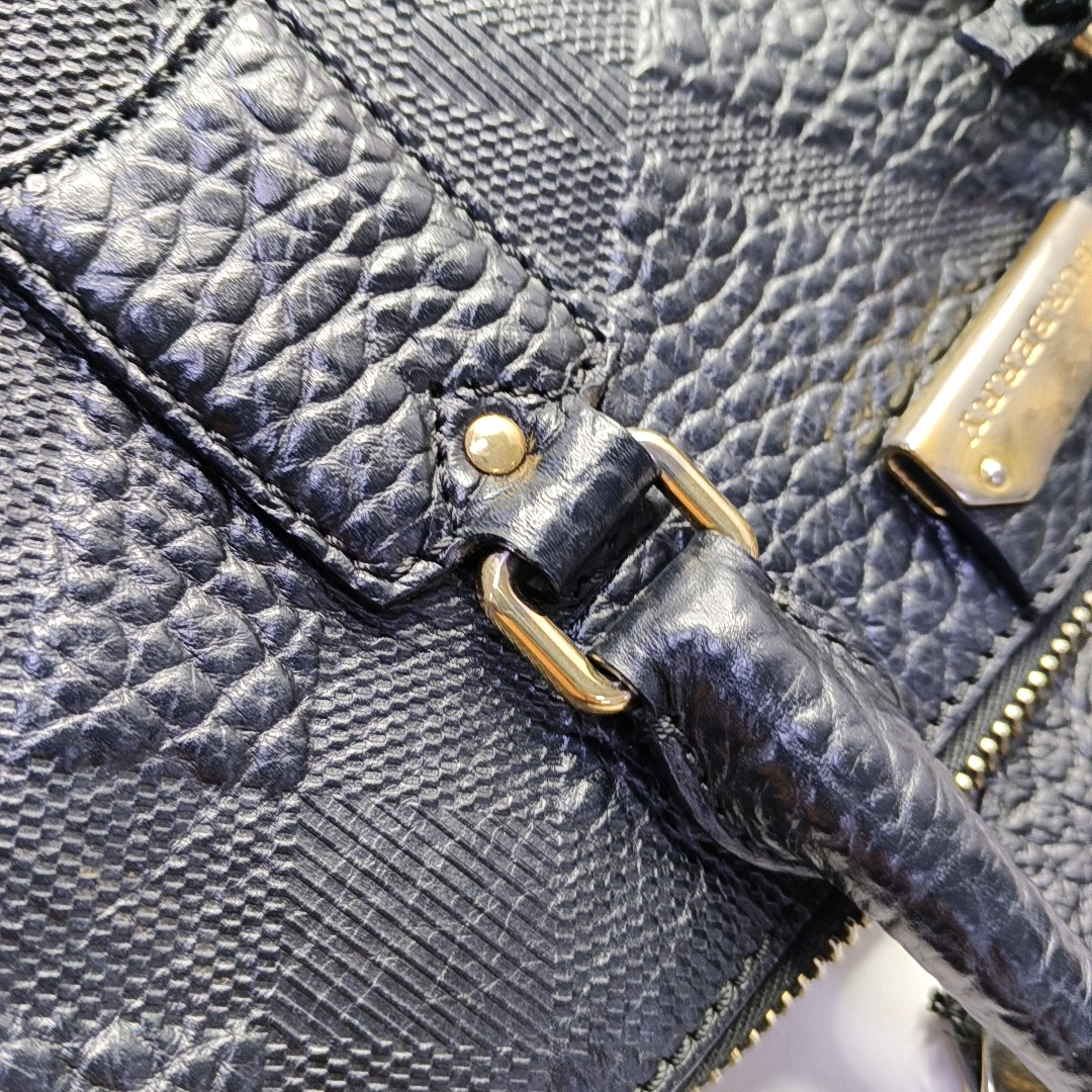 BURBERRY Sartorial Orchard Black Cowhide Single Shoulder Bag Tote Bag Golden hardware Removable shoulder strap-(SKU)-947701132