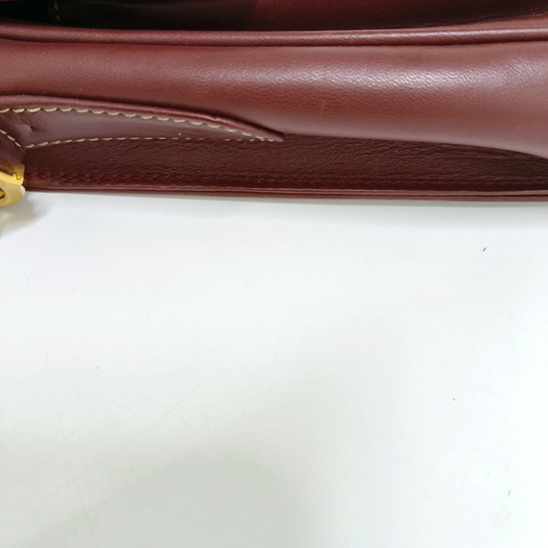 Cartier Burgundy Leather Single Shoulder Bag Golden hardware-(SKU)-940925520