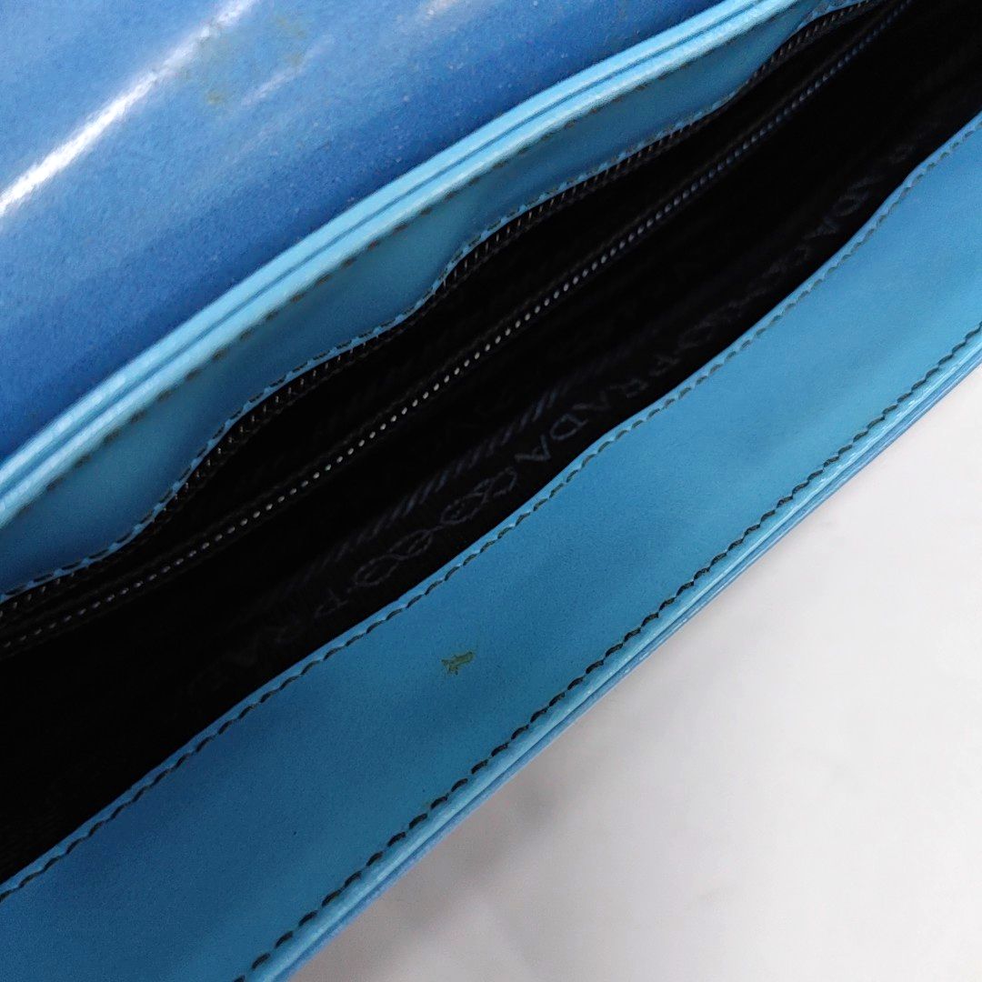PRADA Blue cowhide single shoulder bag Silver Hardware-(SKU)-935766578