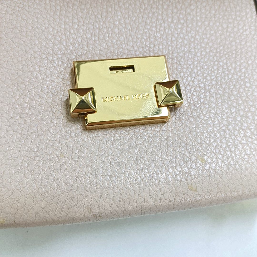 MICHAEL KORS Cece Pink leather crossbody bag, handbag, shoulder bag Golden hardware Removable shoulder strap-(SKU)-950932352