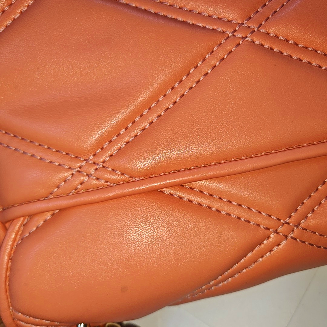 MICHAEL KORS Serena Medium size Blush Pink Leather Quilted Shoulder Bag Crossbody Bag Tote Bag Golden hardware-(SKU)-936596996