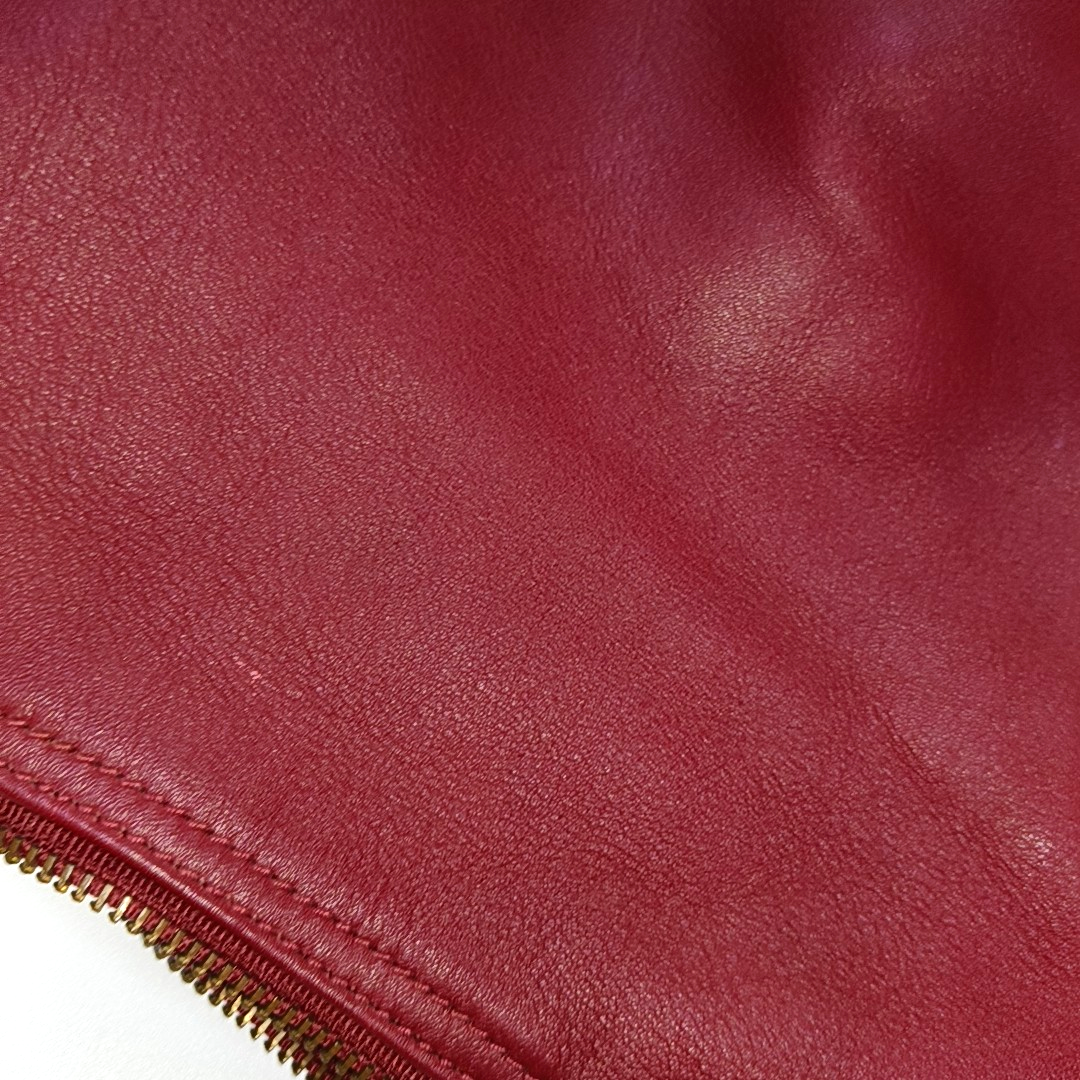 COACH Red Leather Handbag Single Shoulder Bag Golden hardware Removable shoulder strap-(SKU)-934221338
