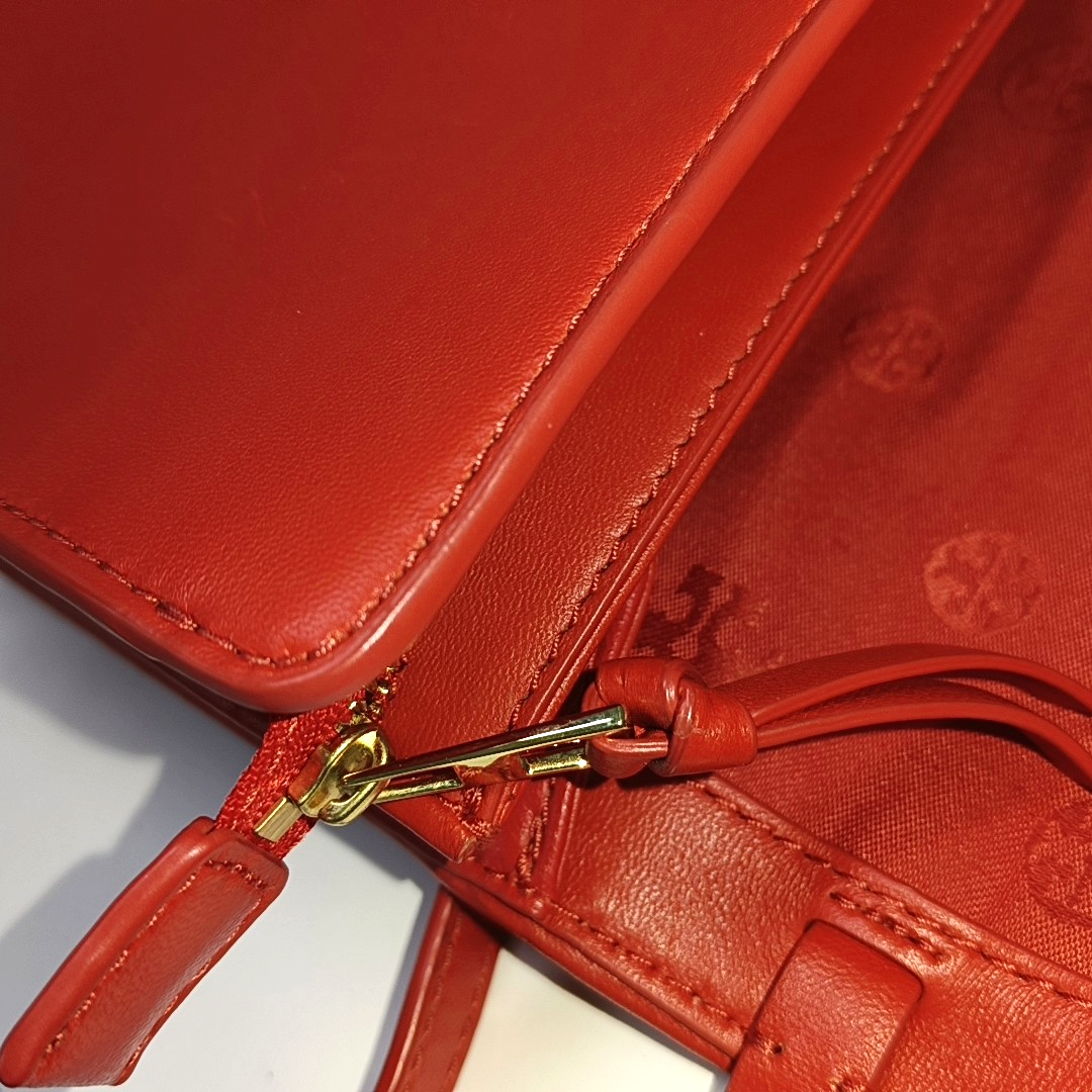 TORY BURCH Fleming Small size Red Cowhide Quilted Shoulder Bag Crossbody Golden hardware Removable shoulder strap-(SKU)-14425470