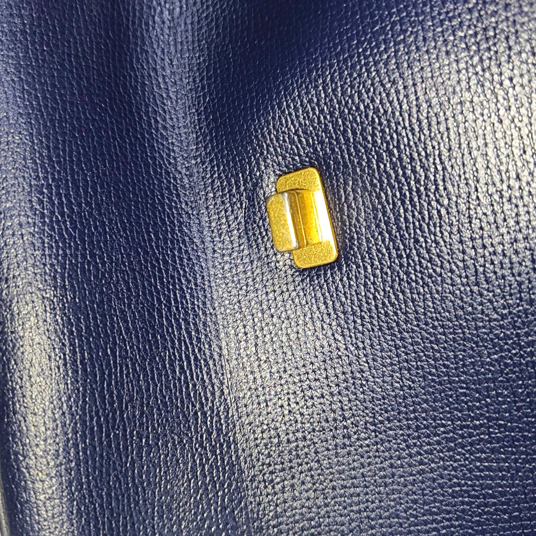 TORY BURCH Chelsea Dark Blue Cowhide Single Shoulder Bag Handbag Golden hardware Removable shoulder strap-(SKU)-942430091